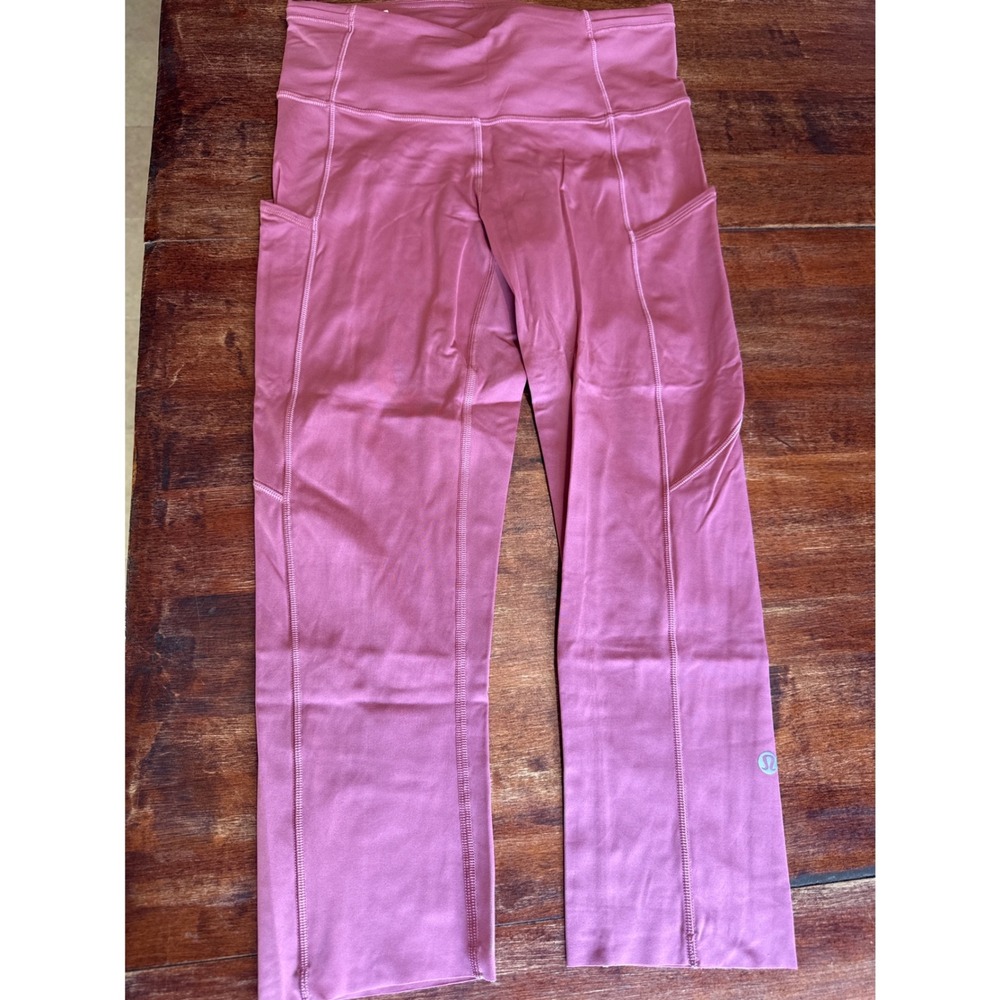Lululemon Fast and Free High-Rise Crop 19 Nulux Mauve Pink Leggings Women Size 6